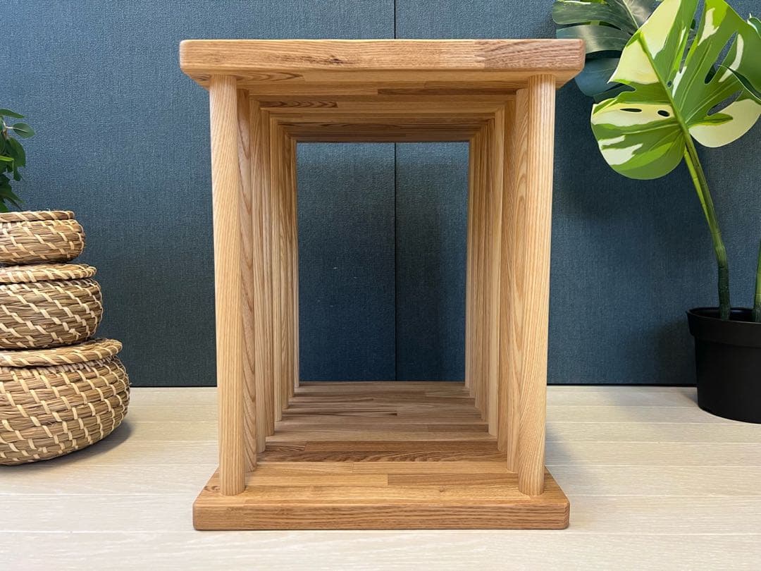 【在庫整理】 サイドテーブル 柱形 ドラムテーブル 30cm 37cm タモ