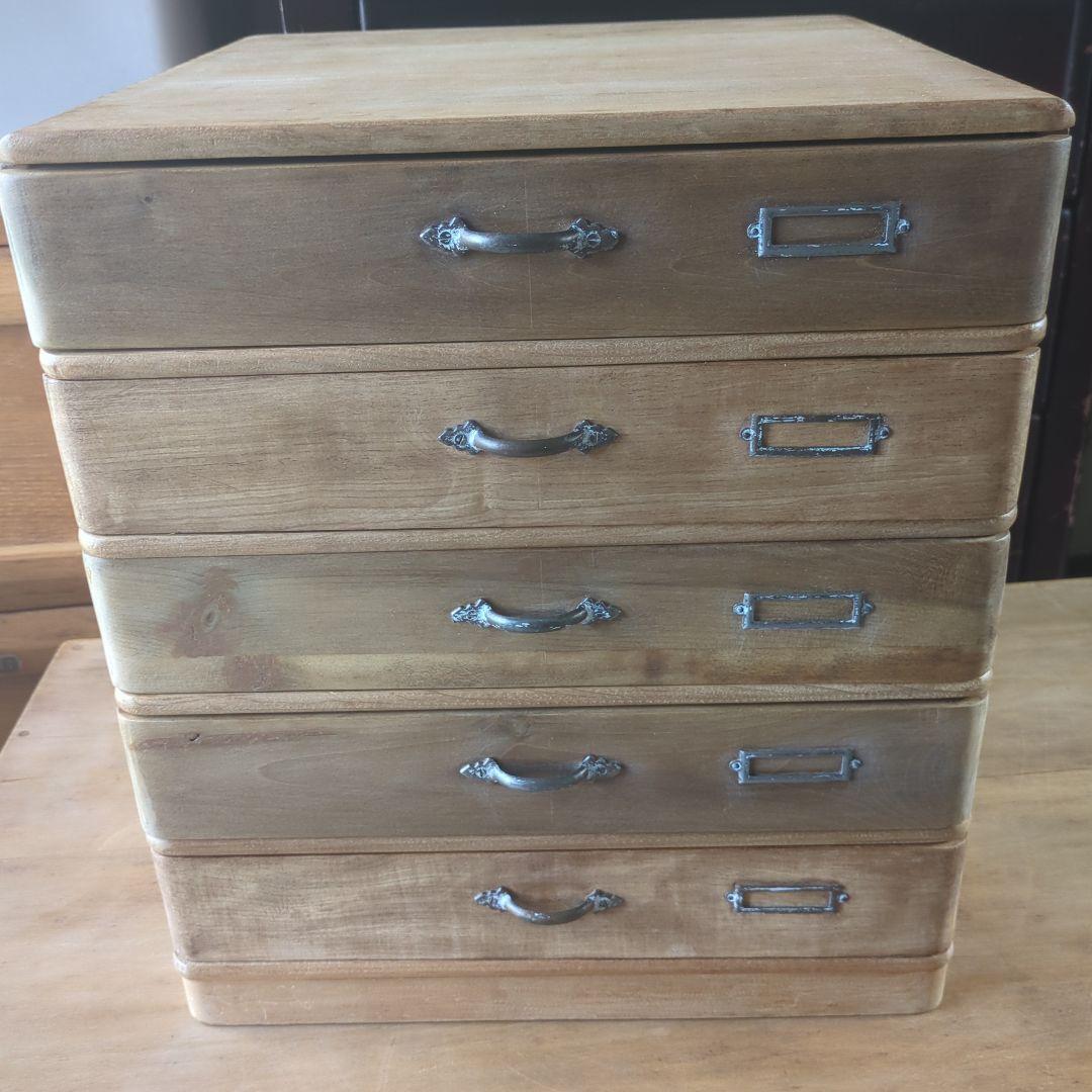 古道具　アンティークやや大きめ5段引き出し