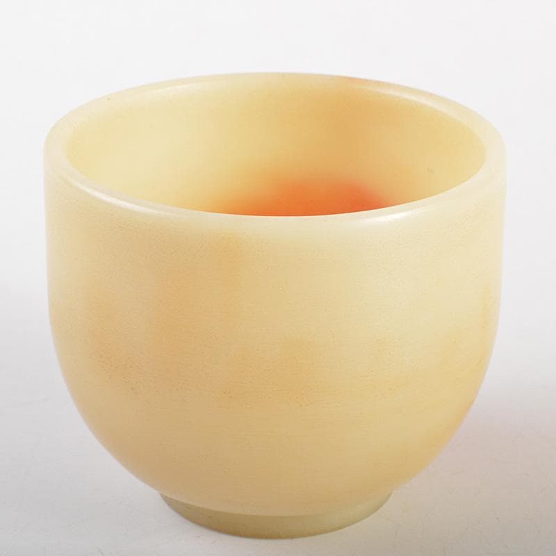 中国　玉石彫刻　酒盃　酒杯　合わせ箱　V　R7268