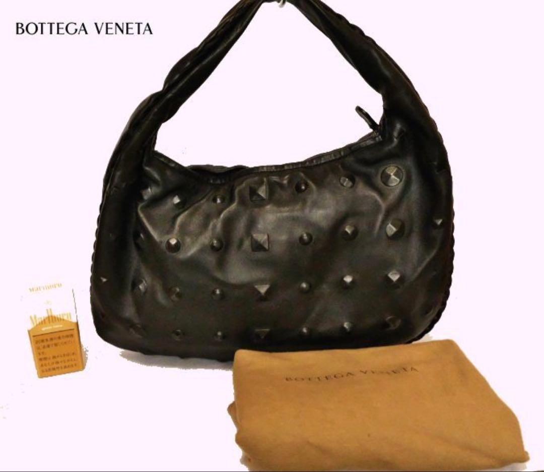 BOTTEGA VENETA ショルダーバッグ スタッズ 黒 カーフスキンレザー