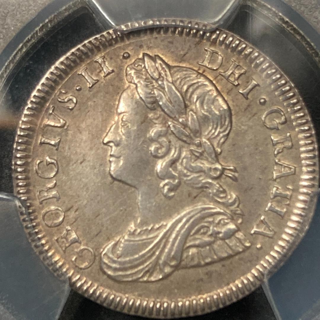 PCGS AU58 イギリス 4ペンス 銀貨 1740年