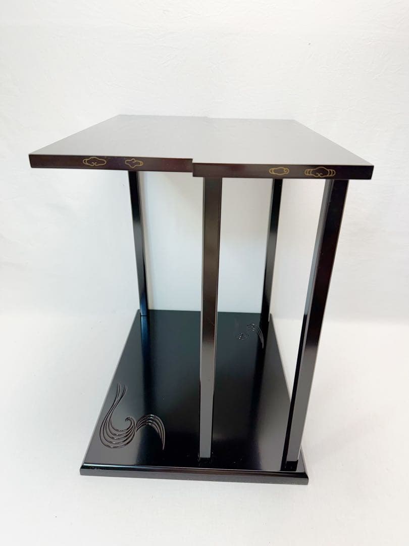 茶道具 河瀬一敬造 山雲棚 鵬雲斎好写し 溜塗 組み立式 元箱