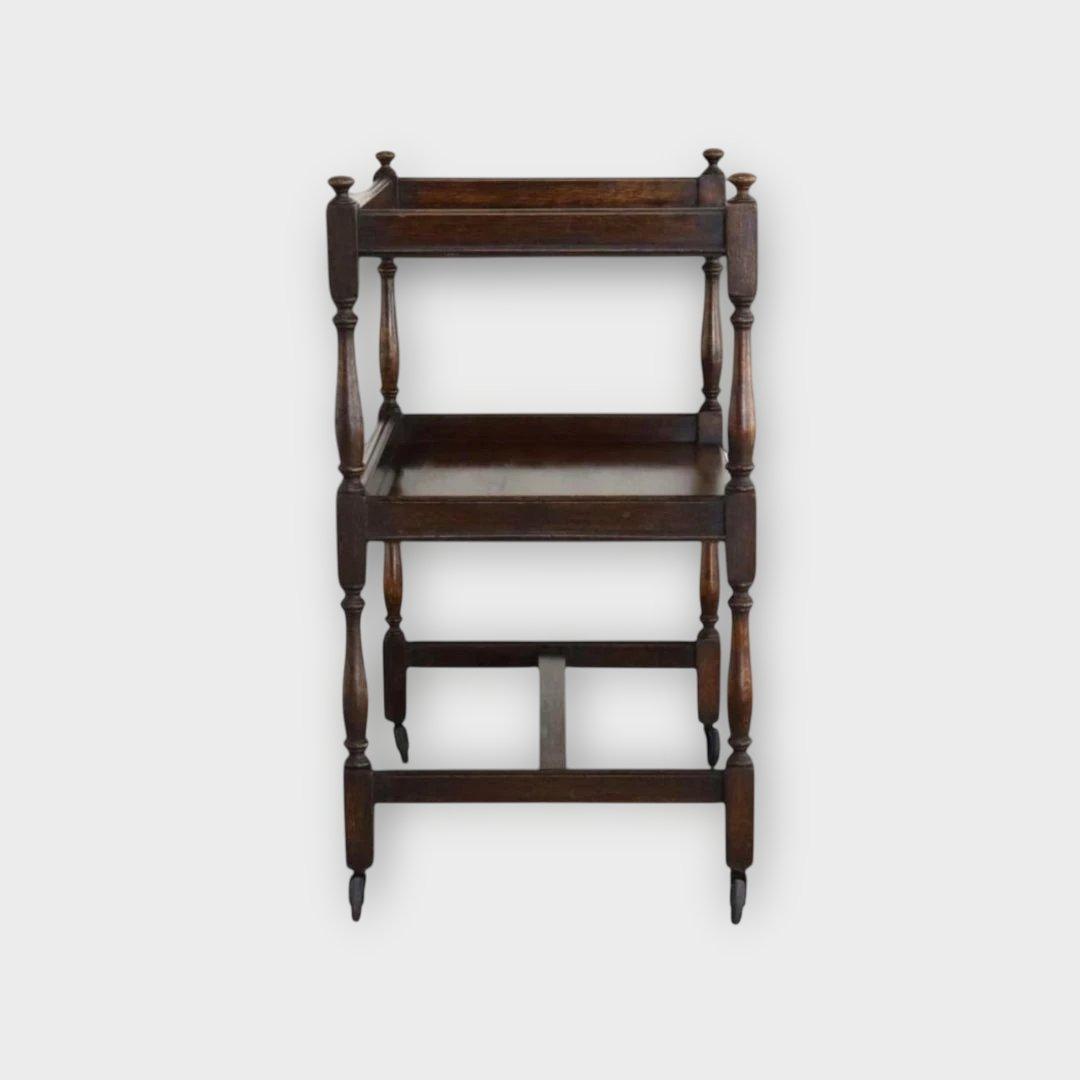 木製 2段 キッチンワゴン クラシック　イギリスアンティーク ダークブラウン