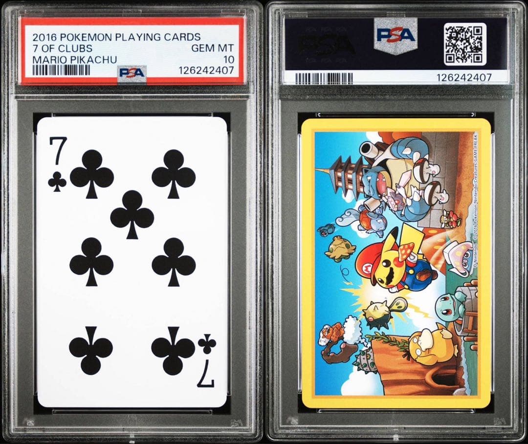 【PSA10×4枚】ポケモン × 任天堂　2016年マリオピカチュウトランプ7