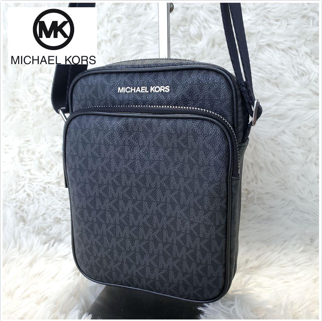 【美品】MICHAEL KORS ショルダーバッグ MKロゴ シグネチャー 黒