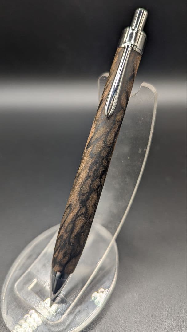 364ペン工房翌檜　極上　黒柿孔雀杢　木軸シャーペン　ボールペン