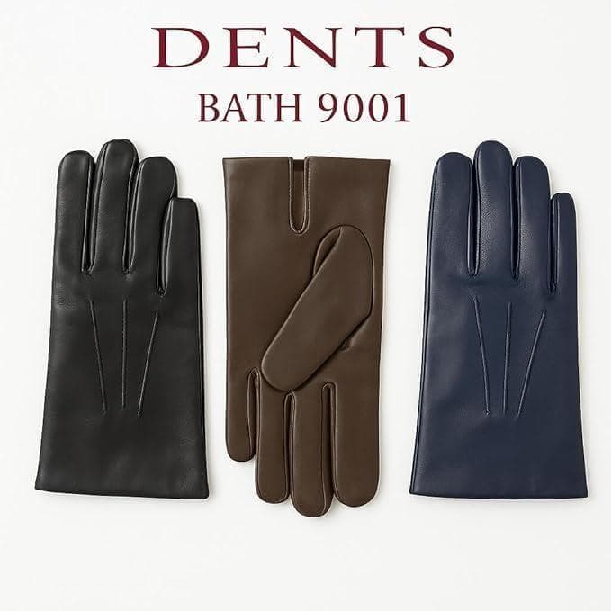 DENTS BATH 9001 ブラック レザー手袋　BLACK7.5 カシミヤ