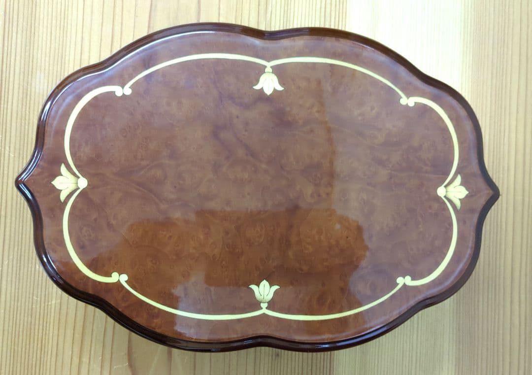 ヴィンテージREUGEリュージュ72弁オルゴール Ｍemory リーフ型象篏細工