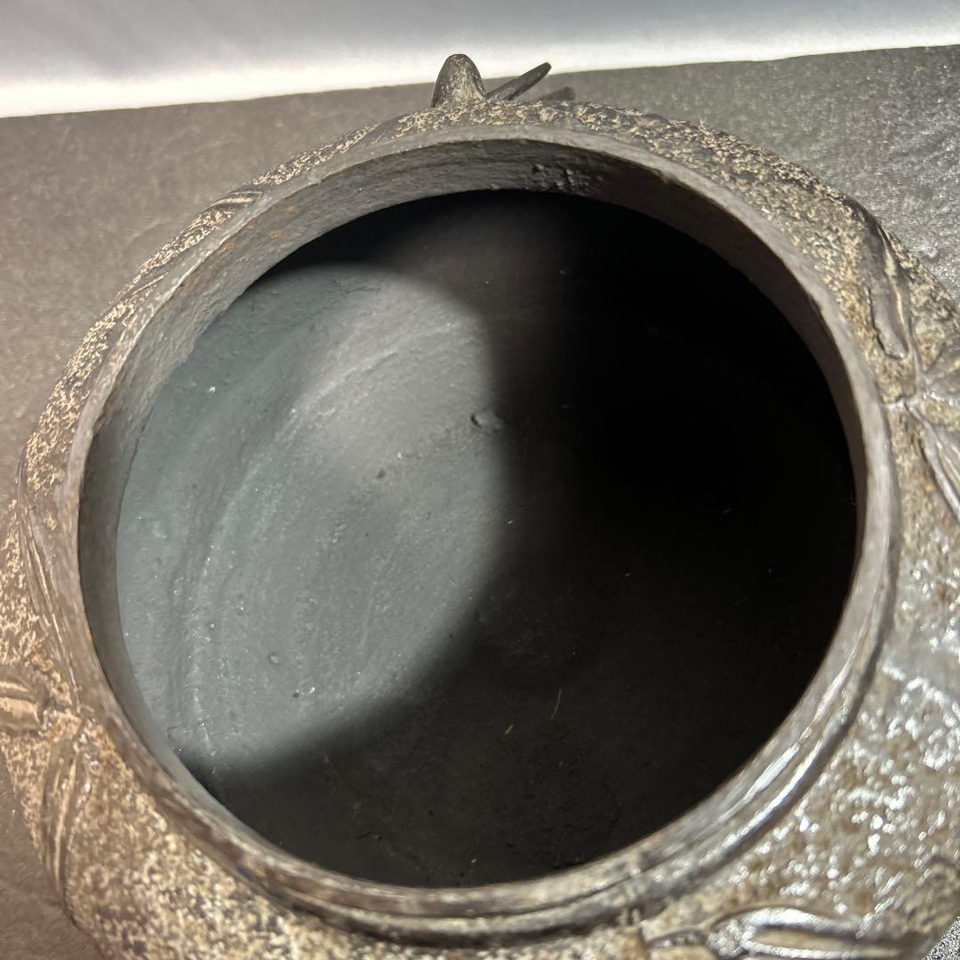 龍盛堂 丸長鋳造 鉄瓶 茶釜 茶道具 和 レトロ ヴィンテージ