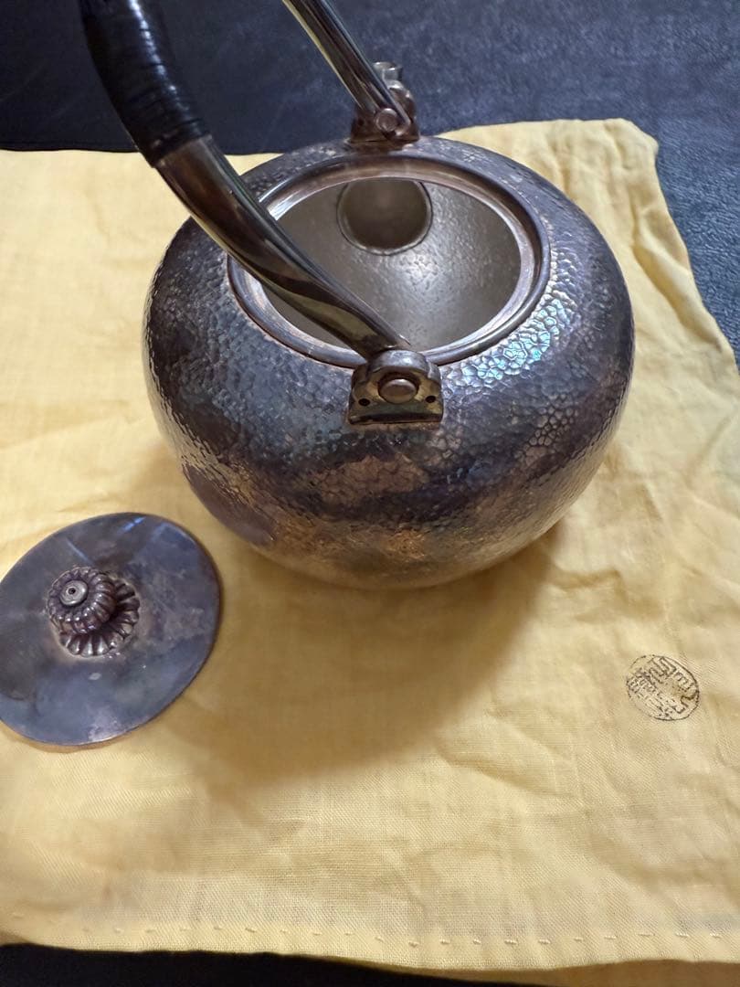 純銀製 湯沸 銀瓶 煎茶道具