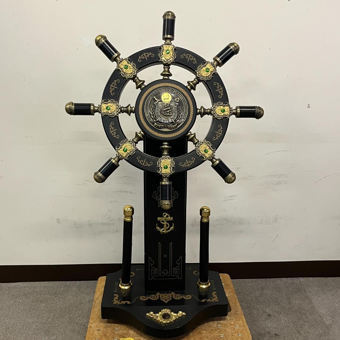 157 船舵 舵輪 飾り 高級 装飾 マリン アンティーク 高さ115㎝