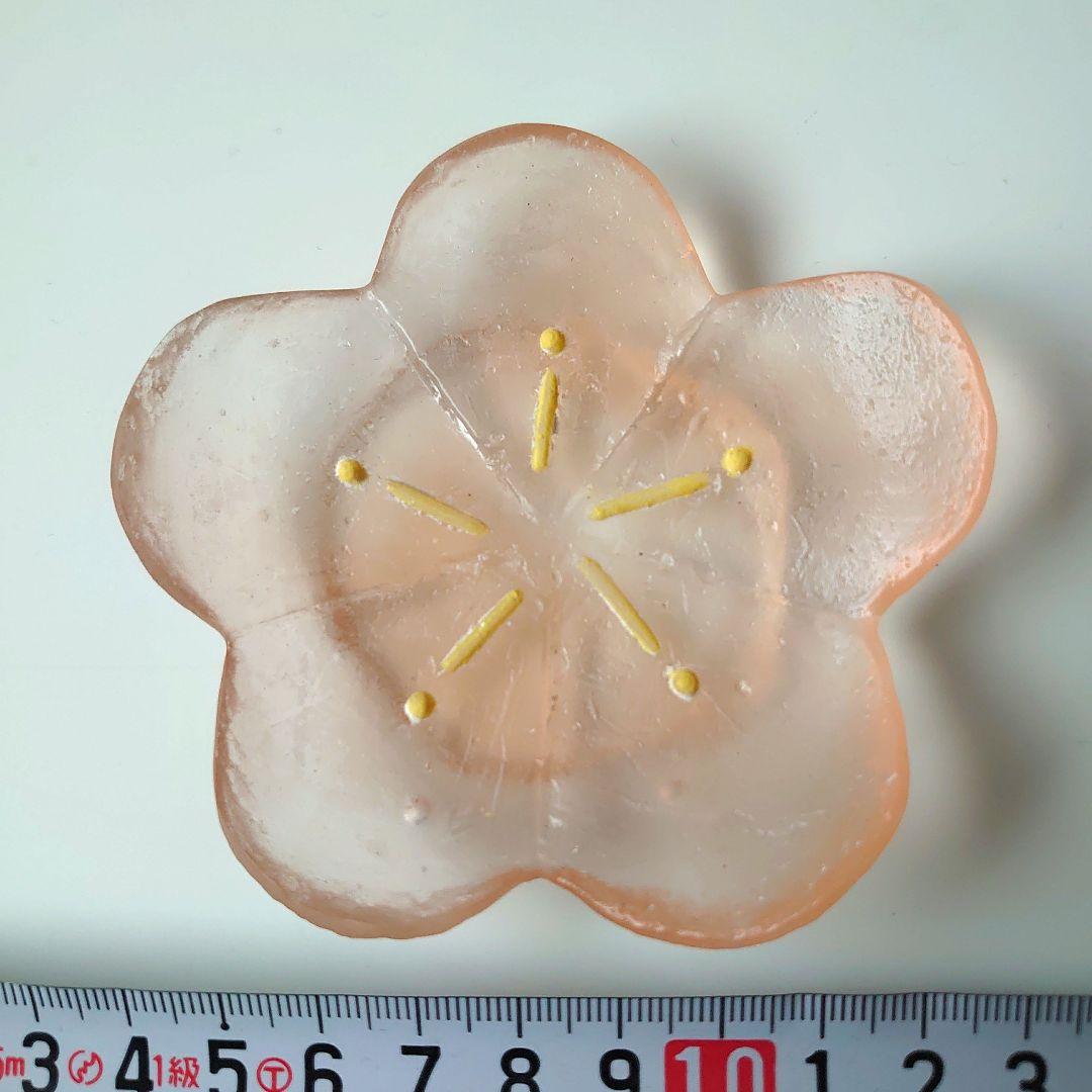 安達知江 さん ガラス製花型オブジェ 透明ピンク