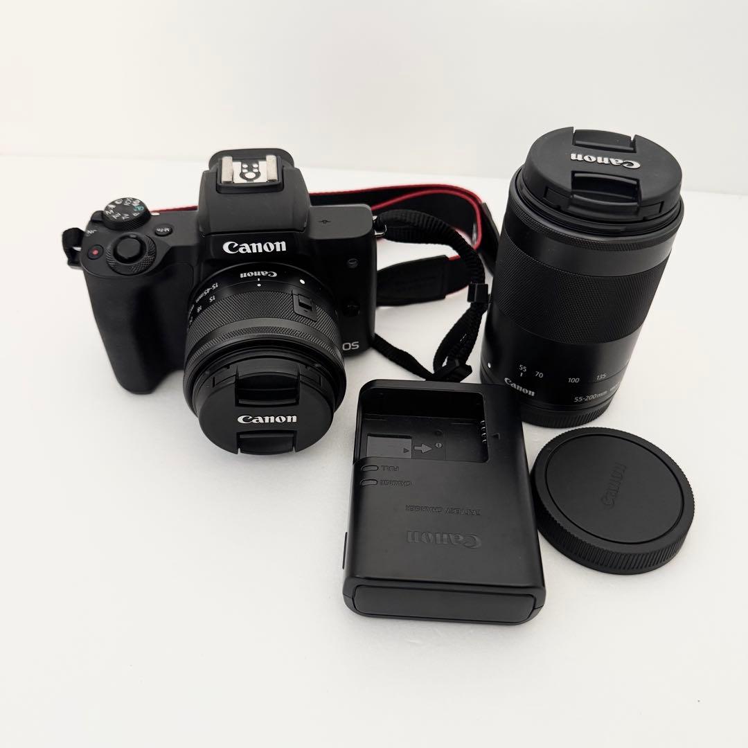 Canon kiss M2 ダブルズームキット、説明書付き