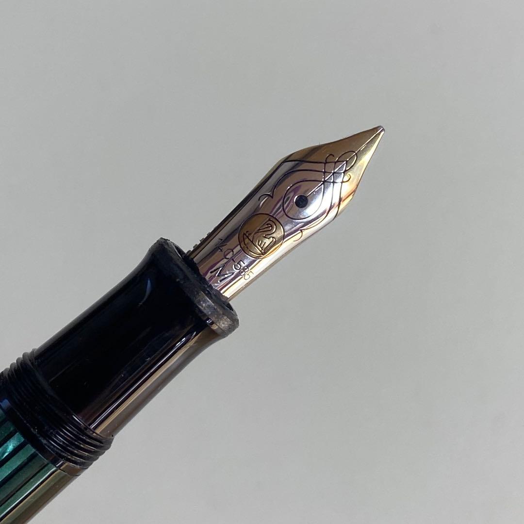 ペリカン スーベレーン 万年筆 グリーンストライプ 緑 M400