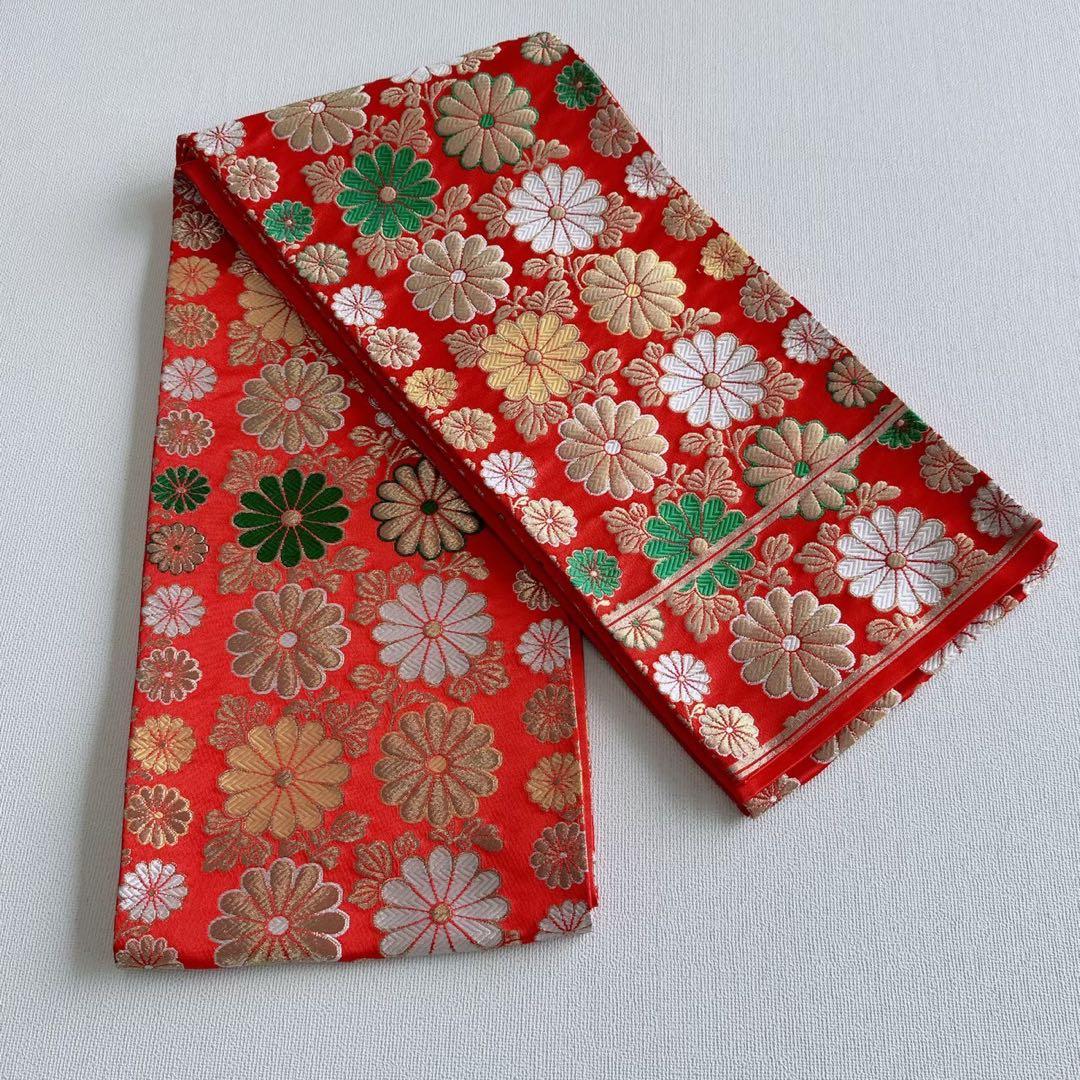 昭和レトロ　フルセット　七五三　７歳　女の子　孔雀羽　赤袋帯　簡単半衿　7083