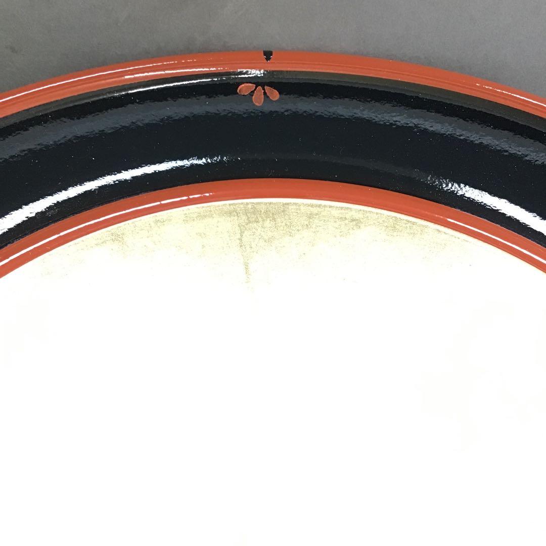 茶道具　漆器盆　朱塗金箔盆　床飾りや実用性も兼ねる　紙箱　S60BN