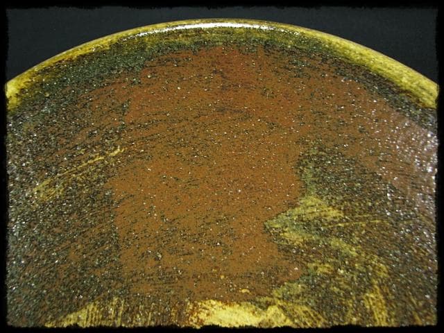 中島 克童 鐵砂皿 懐石 茶道具 益子 民芸 飾皿 1 f87