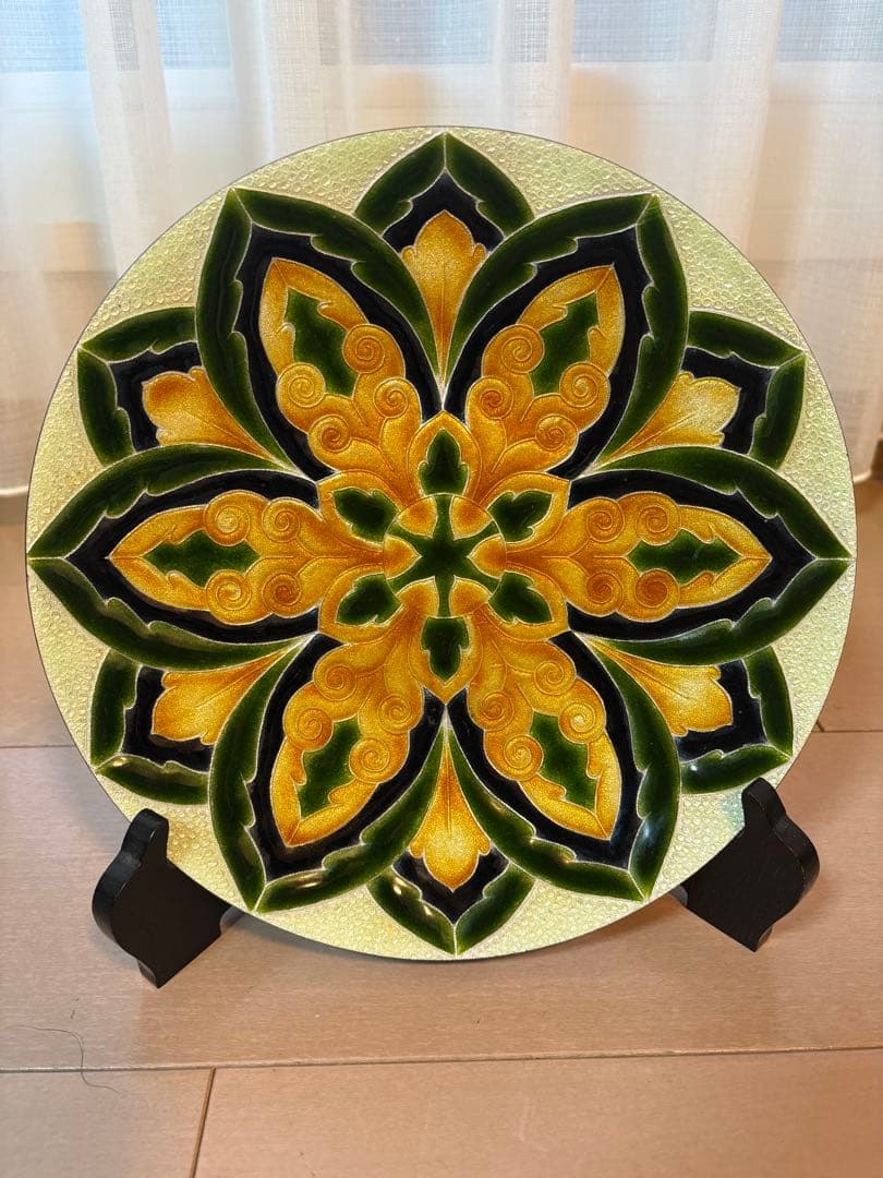 七宝焼き　飾皿　大皿　安藤七宝　24センチ　美術　芸術