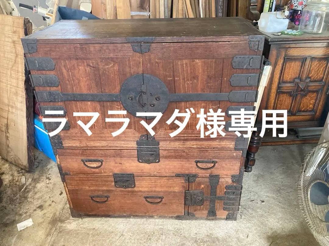 江戸後期から明治　福島桐箪笥　商家箪笥　上下2段