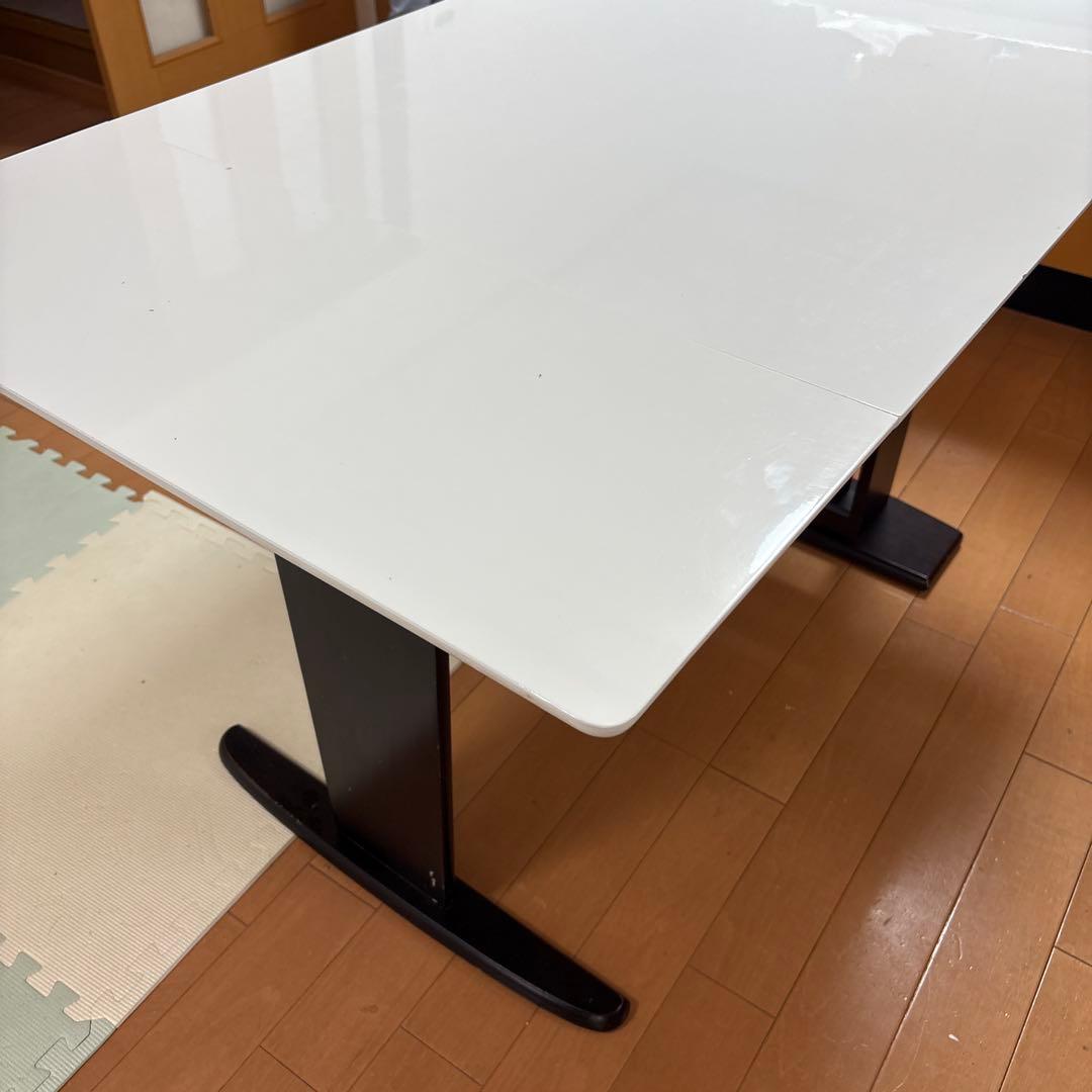 伸縮式2wayダイニングテーブル ホワイト120cm