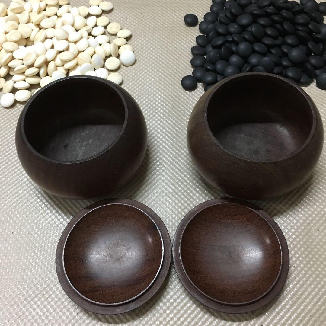 0187　碁石　蛤白 那智黒 10.4mm37号 Go pieces Go