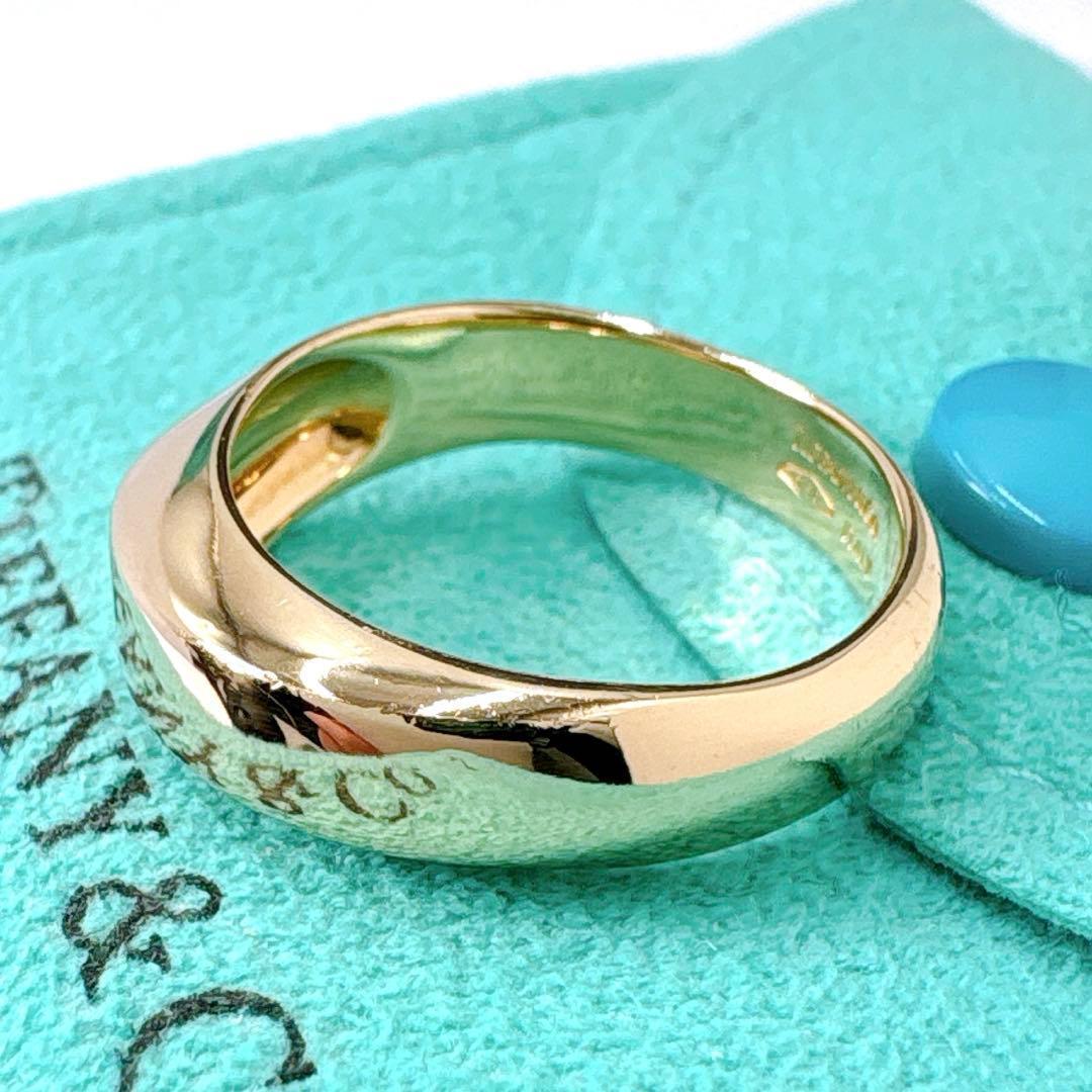 美品 オールドティファニー ナイフエッジ リング 13号 6.28g k18