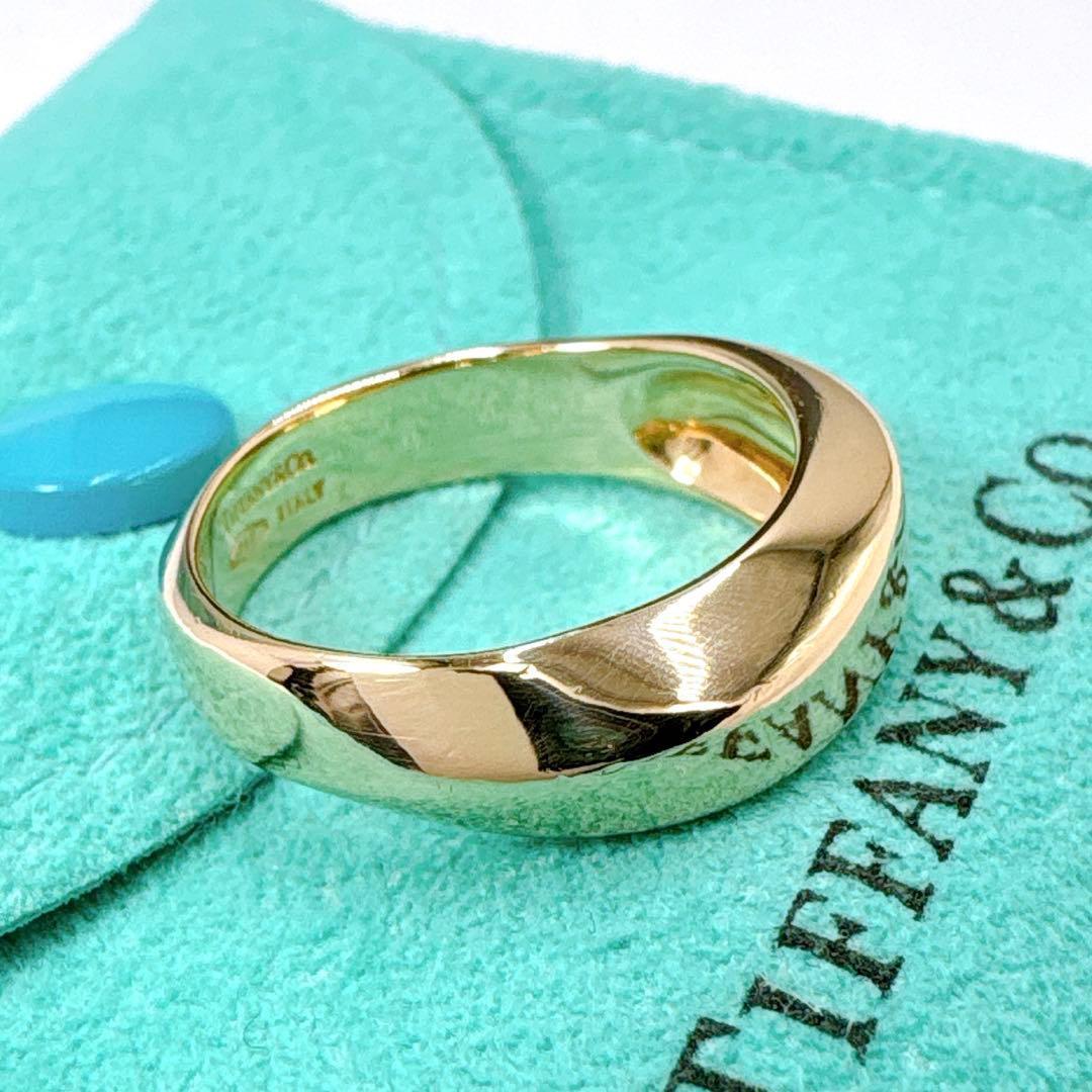 美品 オールドティファニー ナイフエッジ リング 13号 6.28g k18