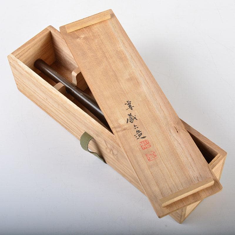 平安　秦蔵六造　青銅　鶴首花生　共箱　M　R4420