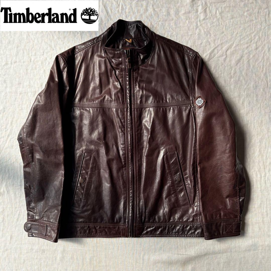 TIMBERLAND ティンバーランド ブラウン 牛革 レザージャケット XL