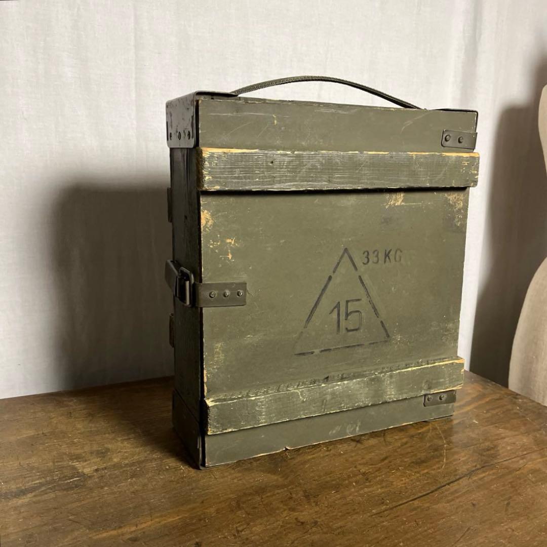 ユーロミリタリー実物◾️木製ボックス キャリーケース アンモボックス 収納ボックス