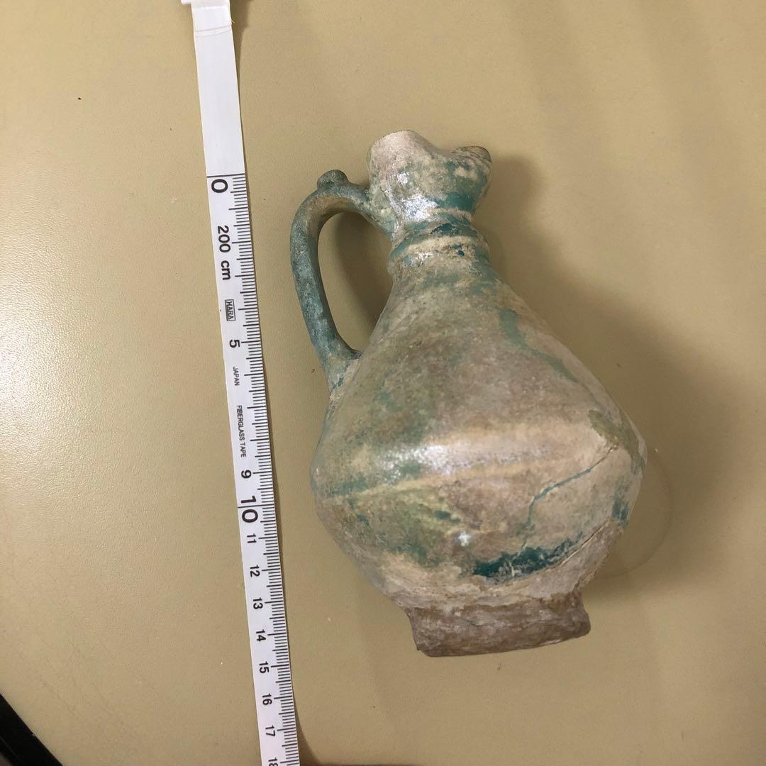 ペルシャ緑釉水注(みずさし)　　5〜6世紀