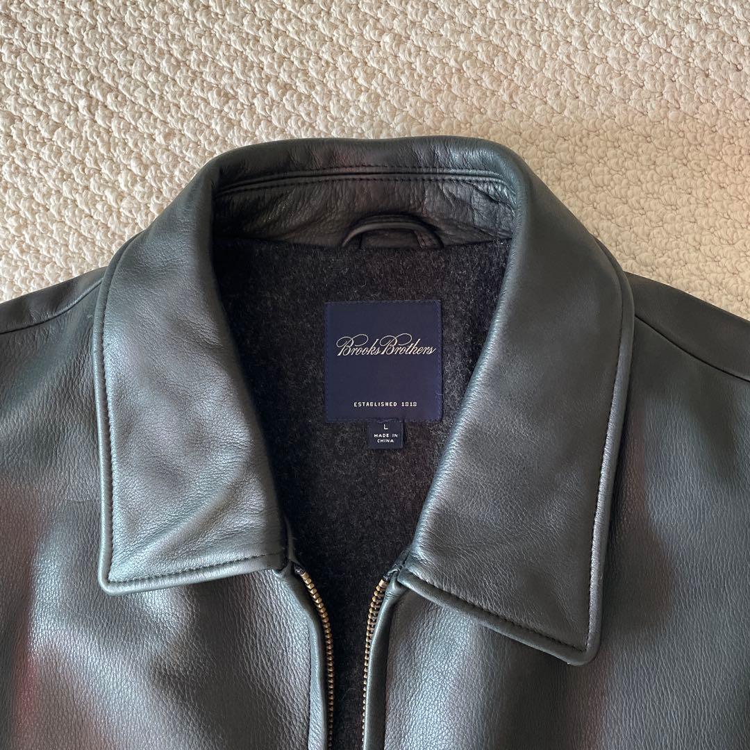 Brooks Brothers ブラック レザー ジャケット L