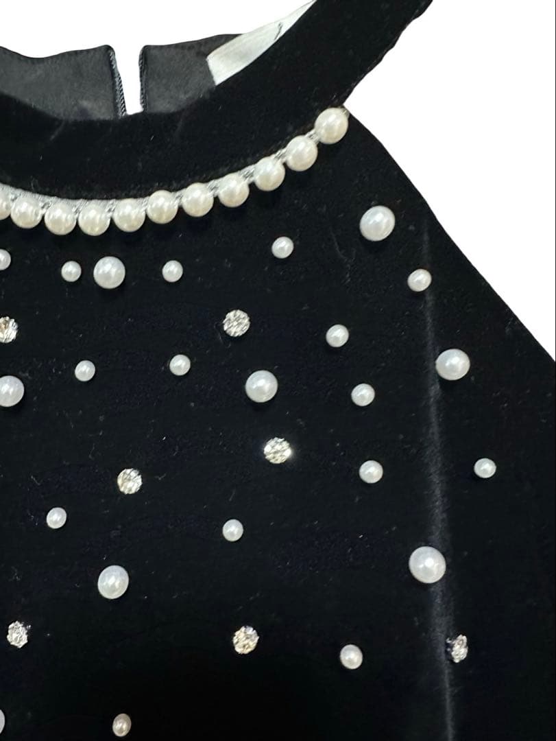 rico レジャパール装飾 ロングドレス シアースリーブ結婚式パーティー