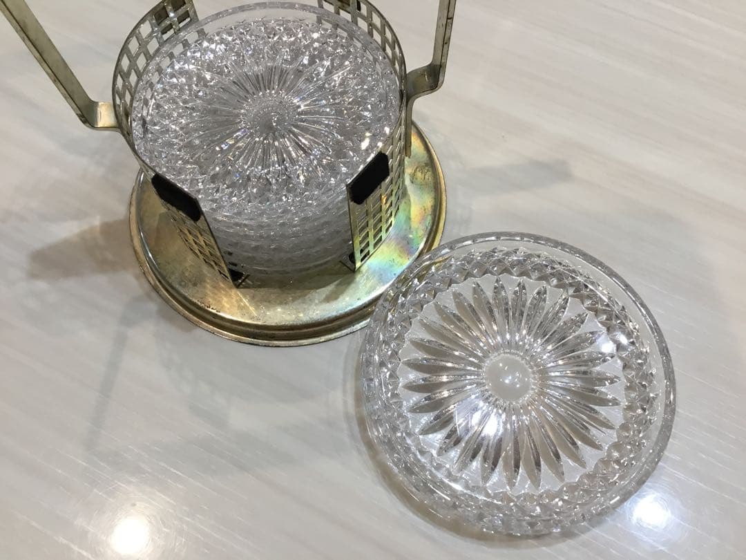 Hofbauer鉛クリスタルコースター6枚セット【ドイツ製アンティーク】美品