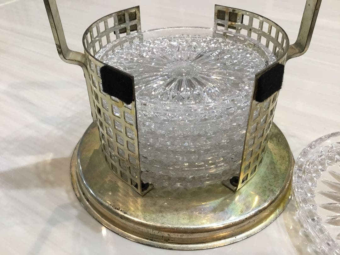 Hofbauer鉛クリスタルコースター6枚セット【ドイツ製アンティーク】美品