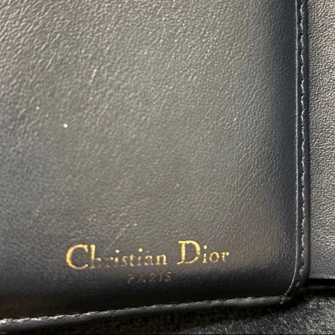 Dior サドル ウォレット ミニ財布 三つ折り ネイビー