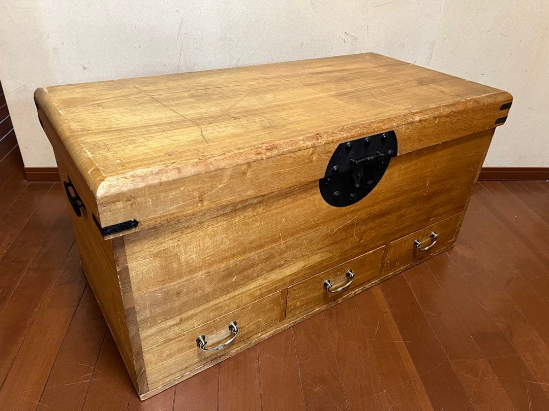 【ヴィンテージ】木製収納箱　ベンチ　長持