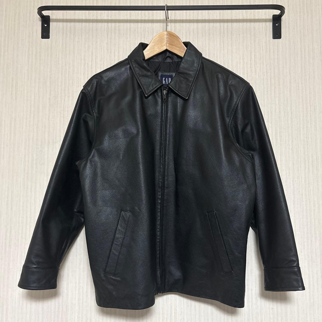 OLD GAP 黒 レザー シングルライダースジャケット