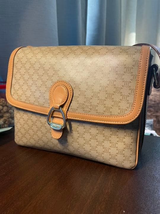 (美品) セリーヌマカダム ショルダーバッグ PVCレザー オールド