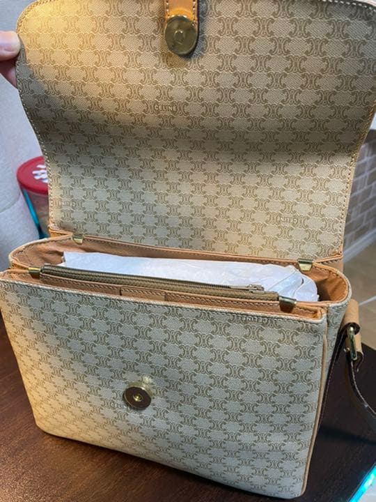 (美品) セリーヌマカダム ショルダーバッグ PVCレザー オールド