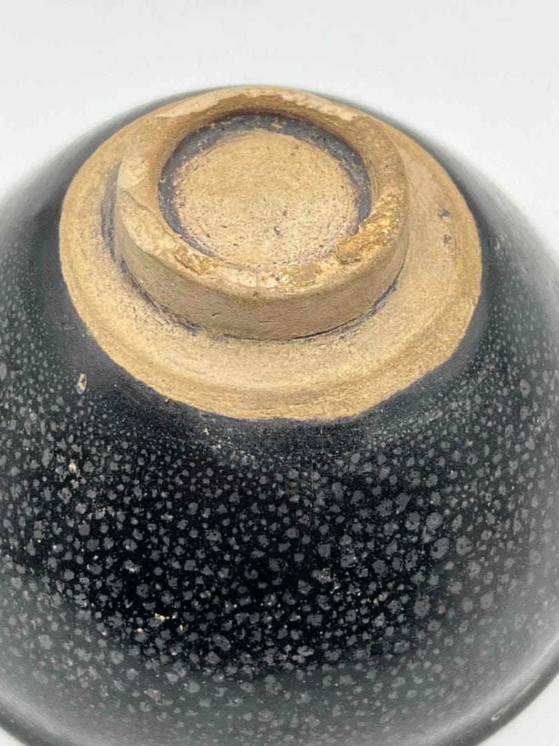 宋時代　黑釉油滴天目茶碗 建窯茶盞 旧家蔵出し 唐物　古賞物(A-59)