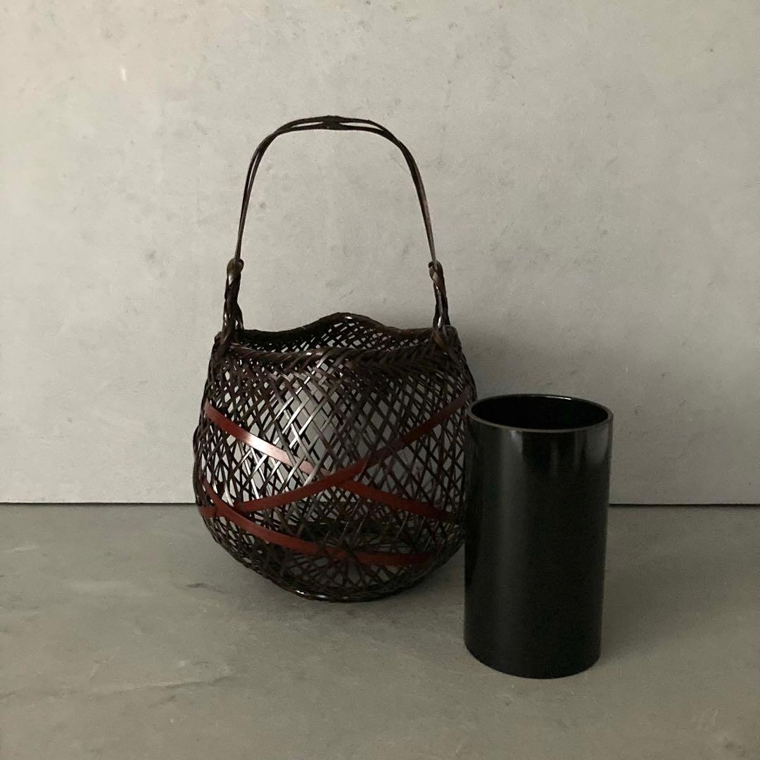 花籠 籠花入 おぐら 花器 茶道具