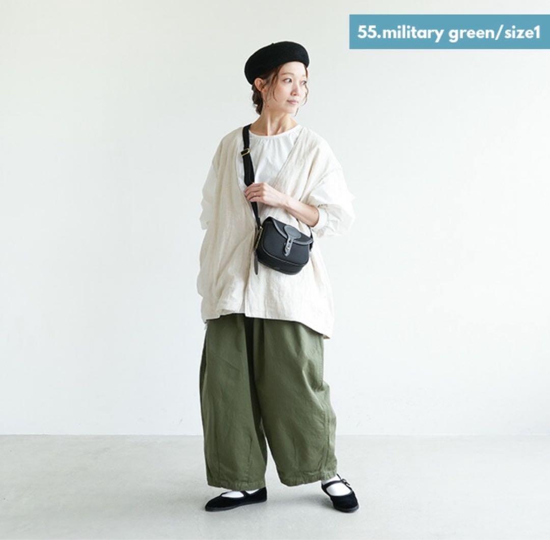 HARVESTY ミリタリーグリーン ワイドパンツ サイズ0