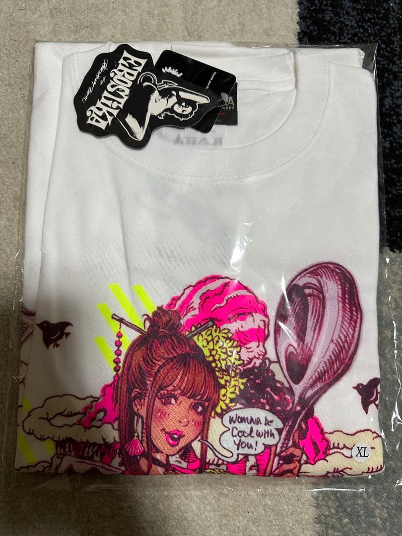 ロッキンジェリービーン 桃乃木かな Tシャツ Erostika コラボ XL 白