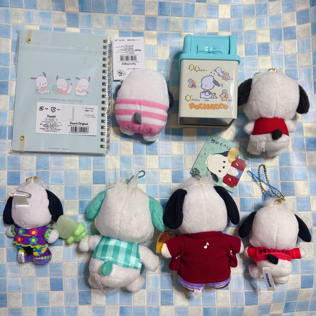 サンリオ　ポチャッコ　ぬいぐるみマスコット　ストラップ　8点セット