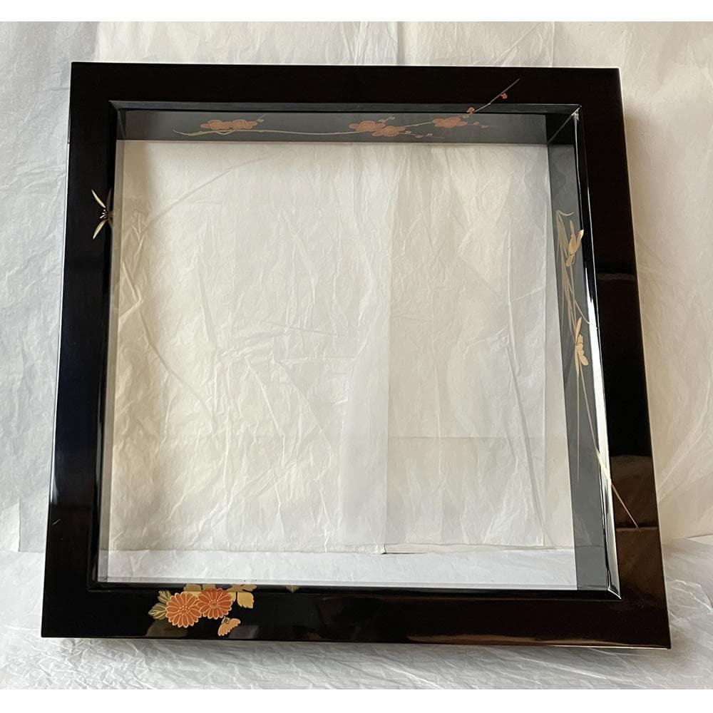 e3138 輪島塗 炉縁 四君子蒔絵 共箱 茶道具