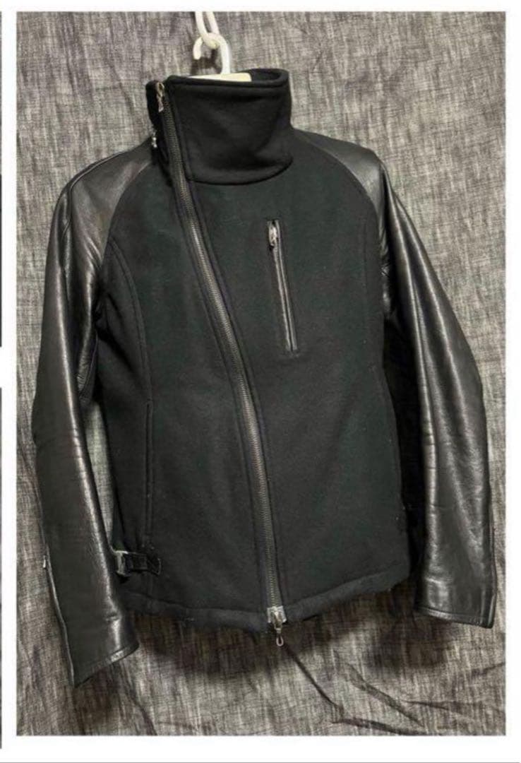 アタッチメント　希少カーフレザーメルトンウールスタジャン