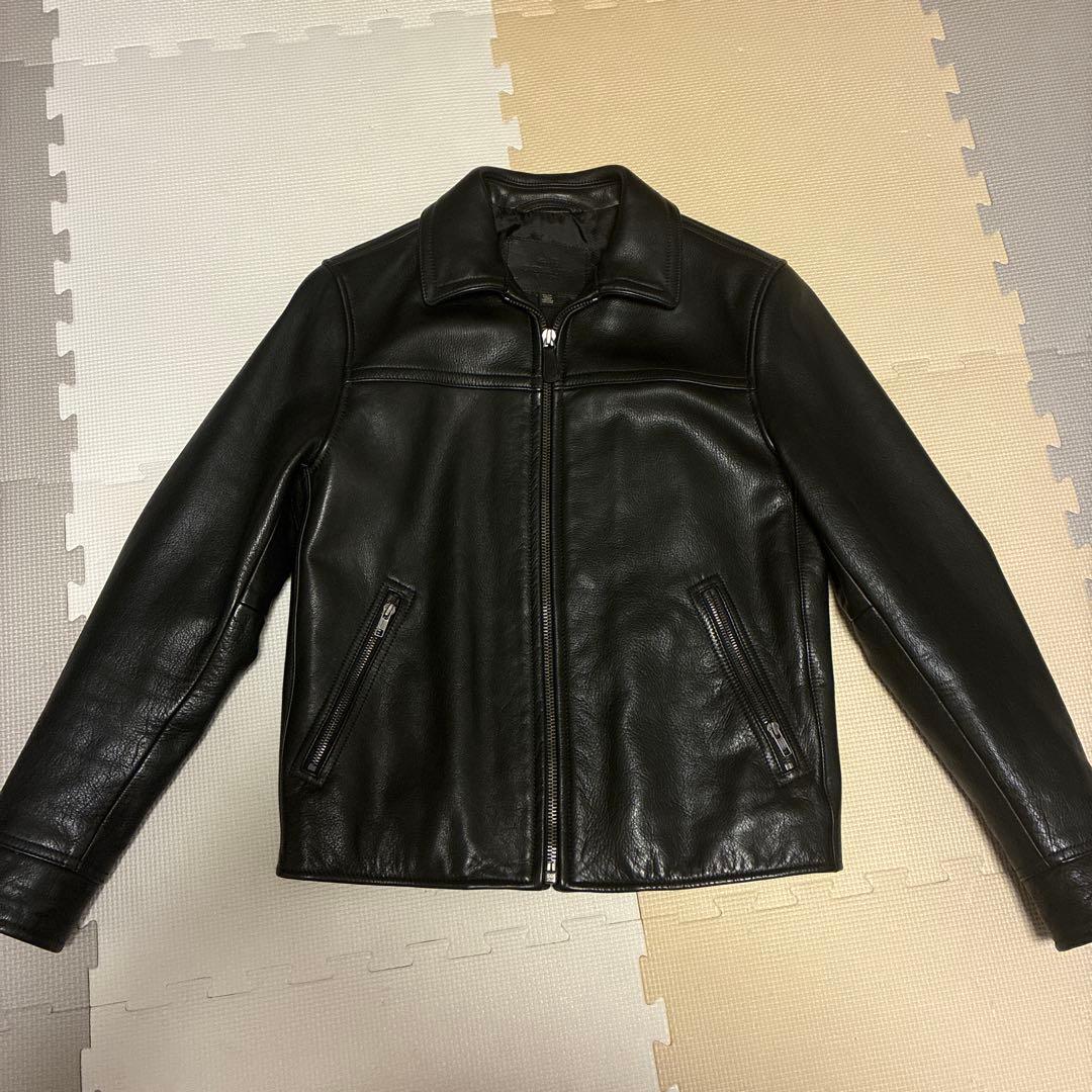 COACH コーチ黒 レザー シングルライダースジャケット　サイズXS