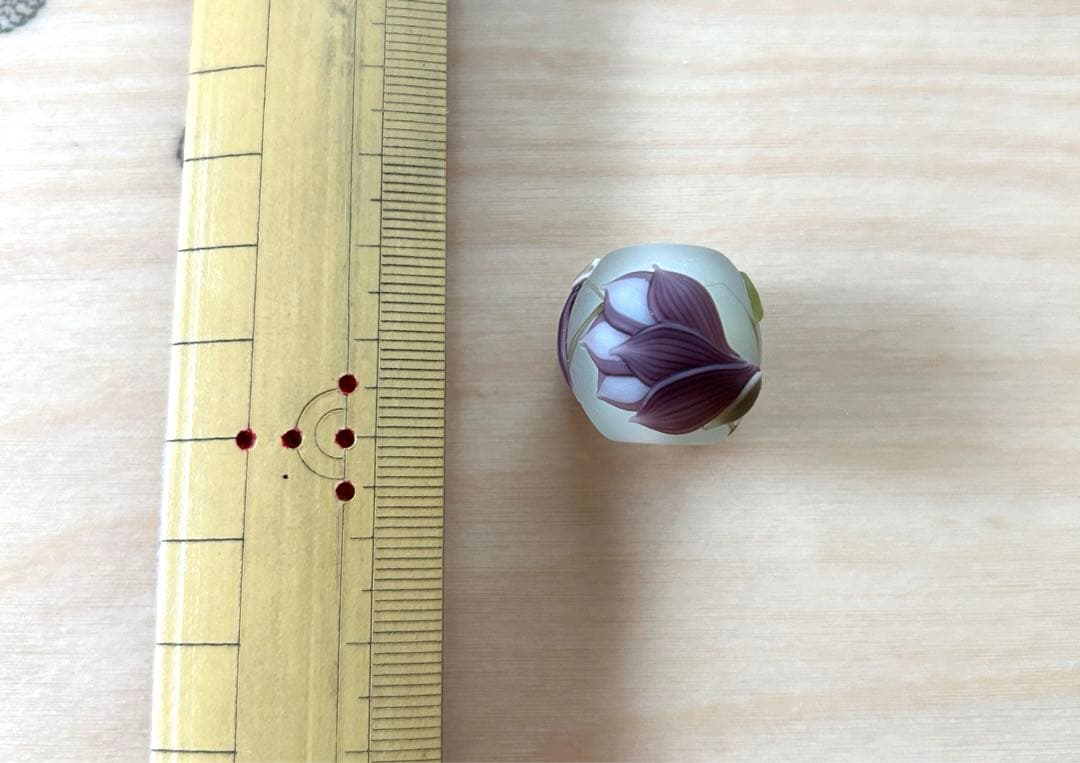 コアガラス　とんぼ玉　紫木蓮　新品未使用