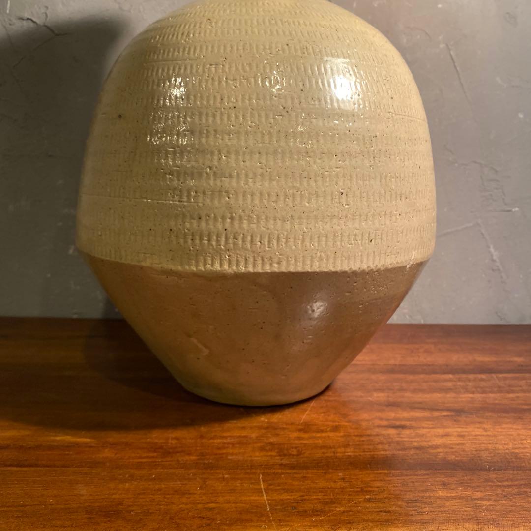 時代物 通い徳利 飛び鉋 大壺 骨董品 花入 酒器 花器 古道具